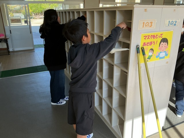 １年生が来る前に丁寧に掃除